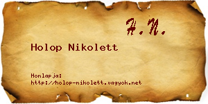 Holop Nikolett névjegykártya
